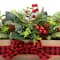 17" Christmas Classic Cypress, Pinecone & Berry Centerpiece in Wood Planter with Red Buffalo Check Bow